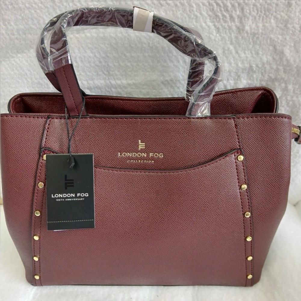 London Fog Burgundy Tote Bag